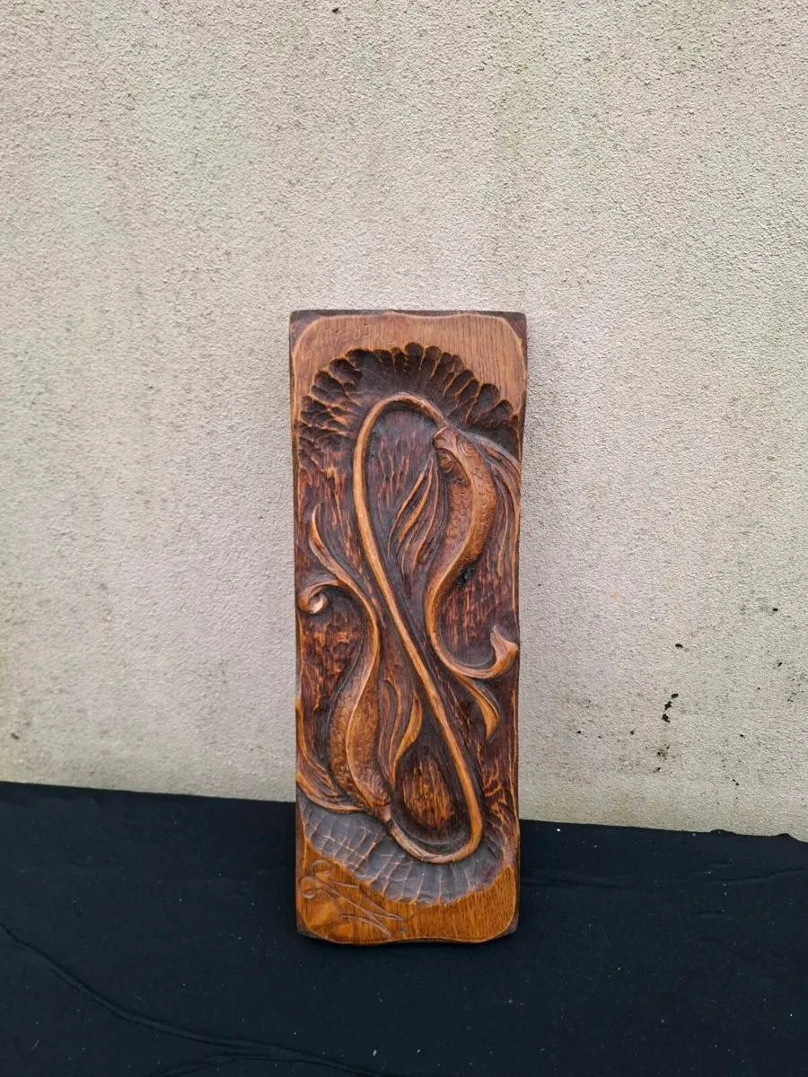 Wood sculpted fish decor - Image 1