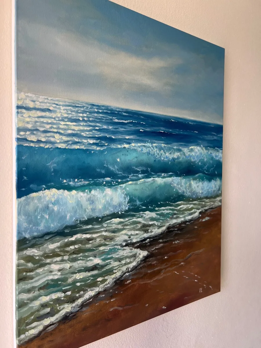 ORIGINAL OIL PAINTING, Sea Artwork, Ocean Wall Art - Image 4