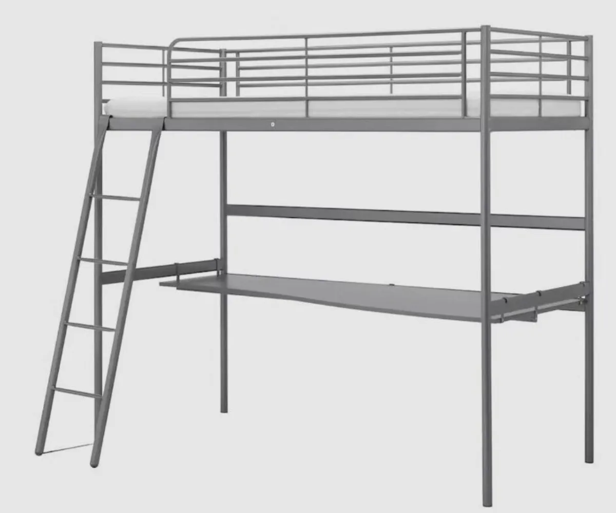 Ikea Svarta loft bed with desk - Image 2