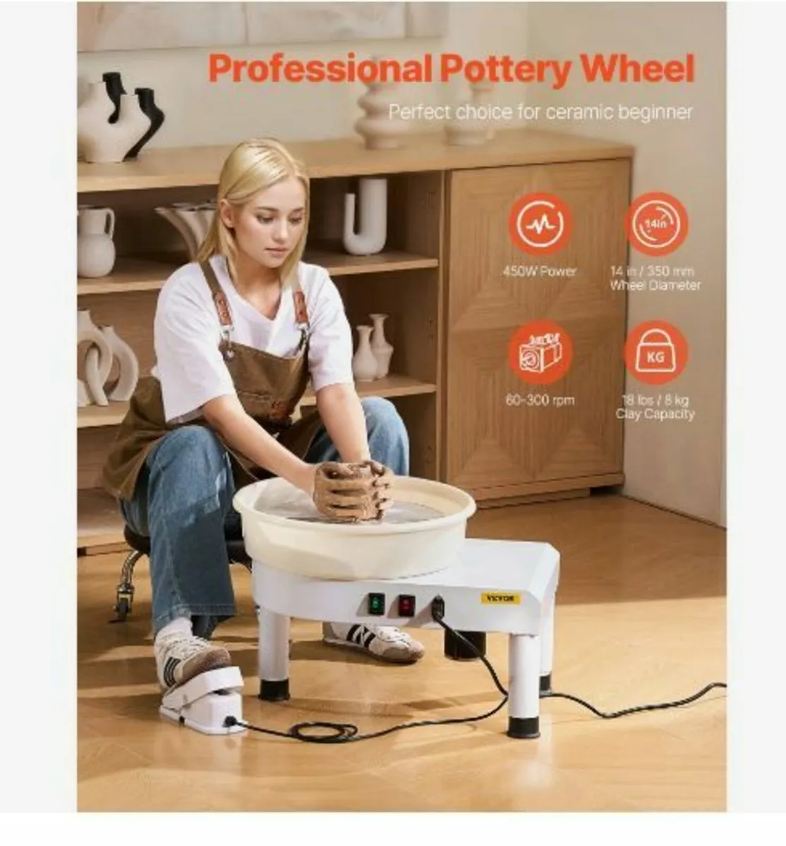 Pottery Wheel, 35 cm Ceramic Wheel - Image 3