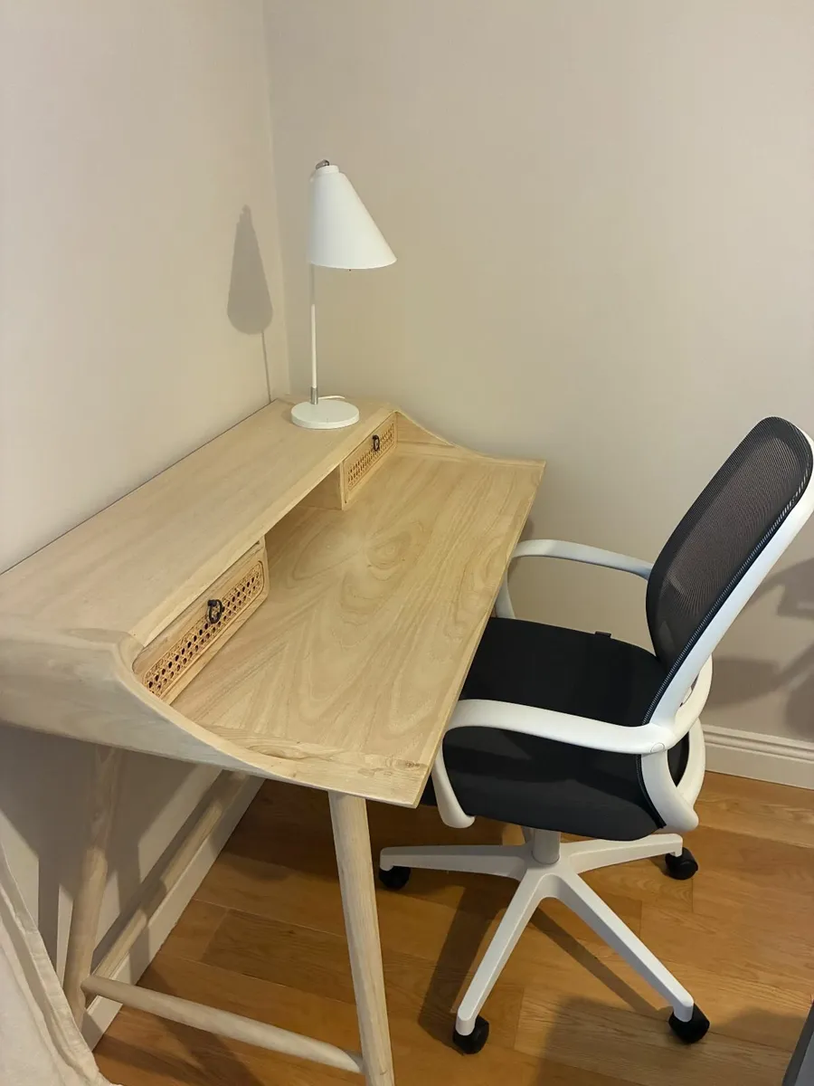Desk, Chair, Lamp