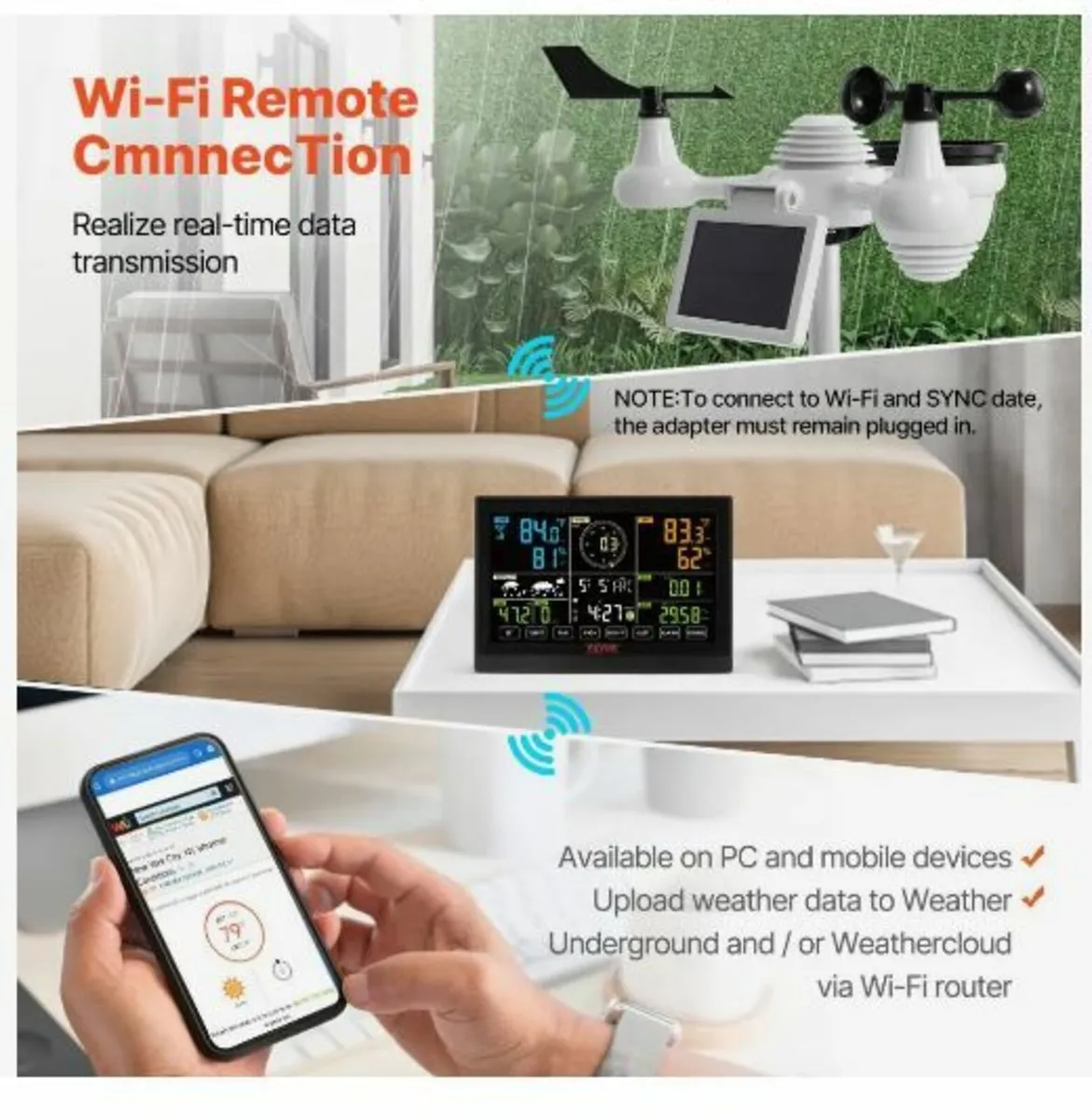 7-in-1 Wi-Fi Weather Station, 19.1 cm - Image 3