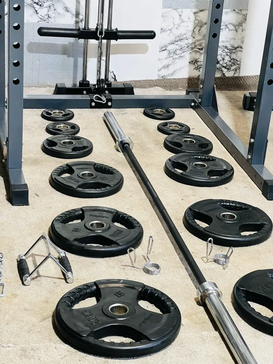 UPPER/LOWER CABLE SYSTEM RACK WEIGHTS BENCH BAR ++ - Image 3