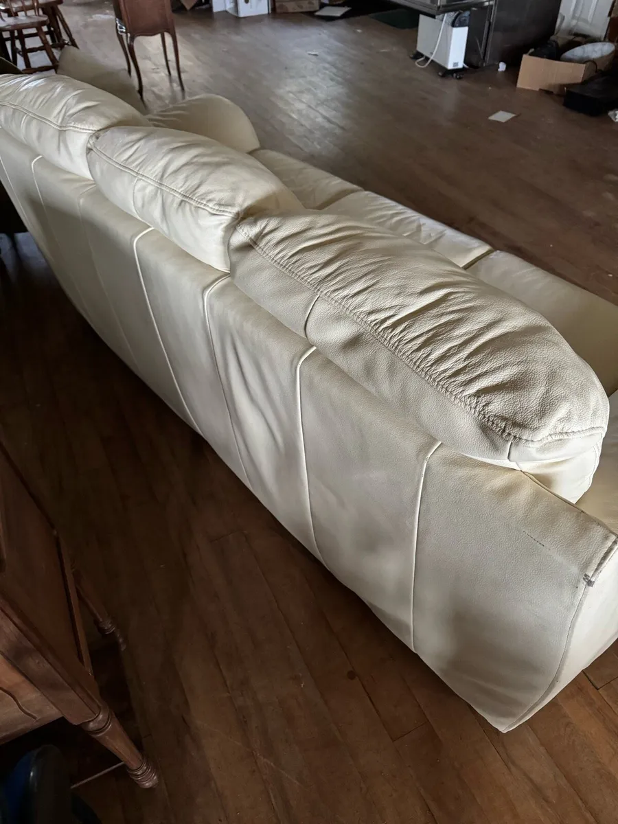 White leather sofa - Image 4