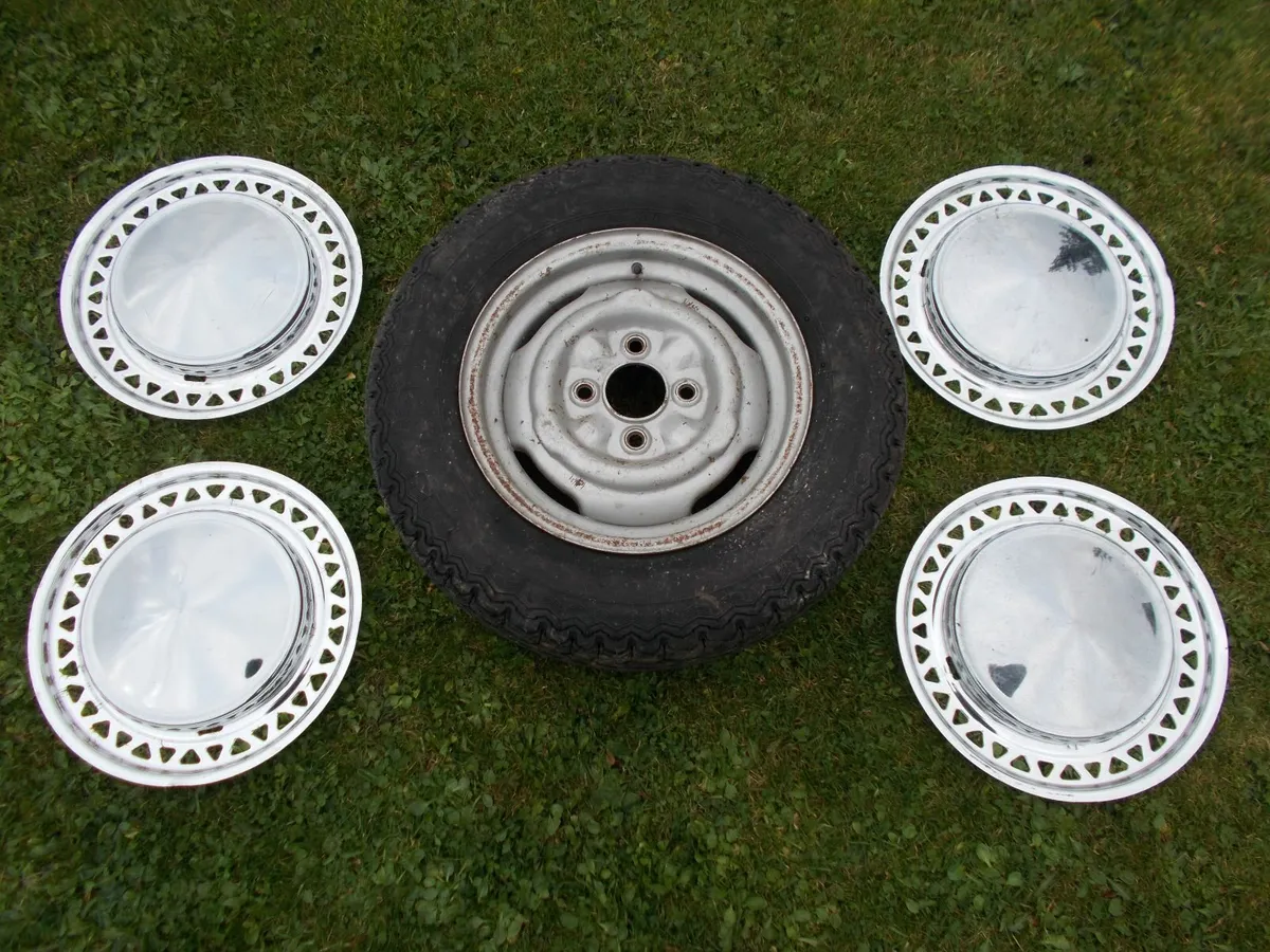 Anglia Spare Wheel and 4 Chrome Caps - Image 1