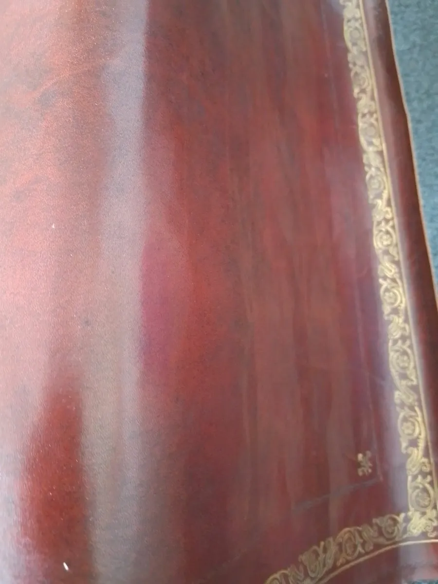 REAL LEATHER INLAY GOLD TOOLING IN BROWN OR TAN - Image 2