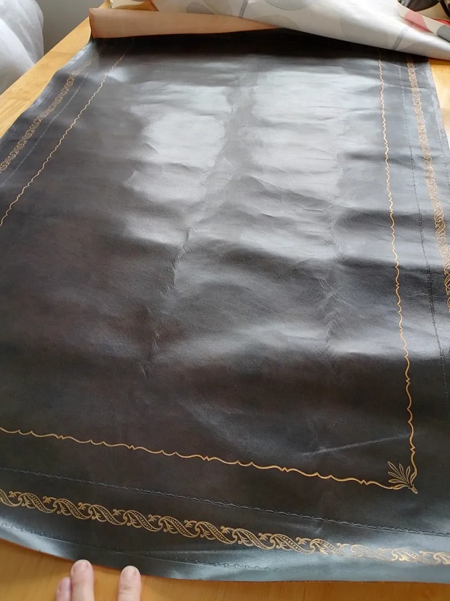 REAL LEATHER INLAY GOLD TOOLING IN BROWN OR TAN - Image 4