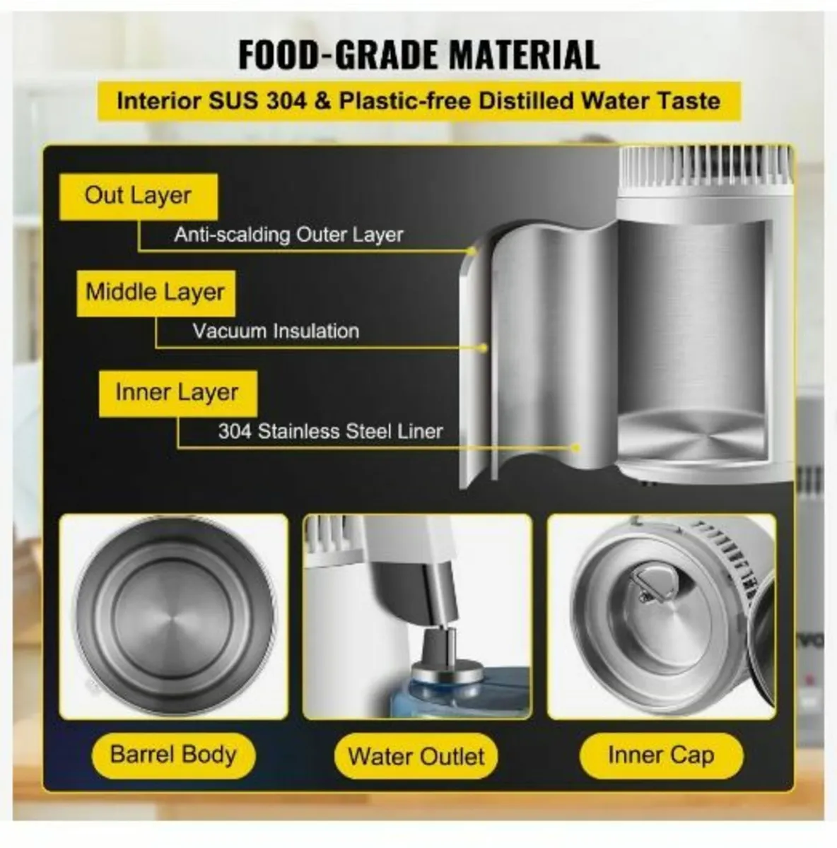 Pure Water Distiller 4L Stainless Steel - Image 3