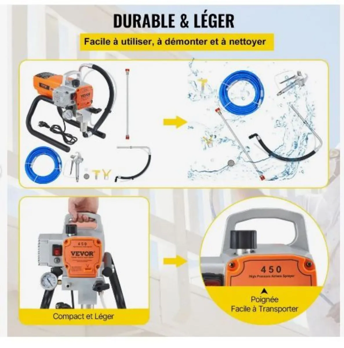 Pro Airless Wall Paint Sprayer, 1800W - Image 2