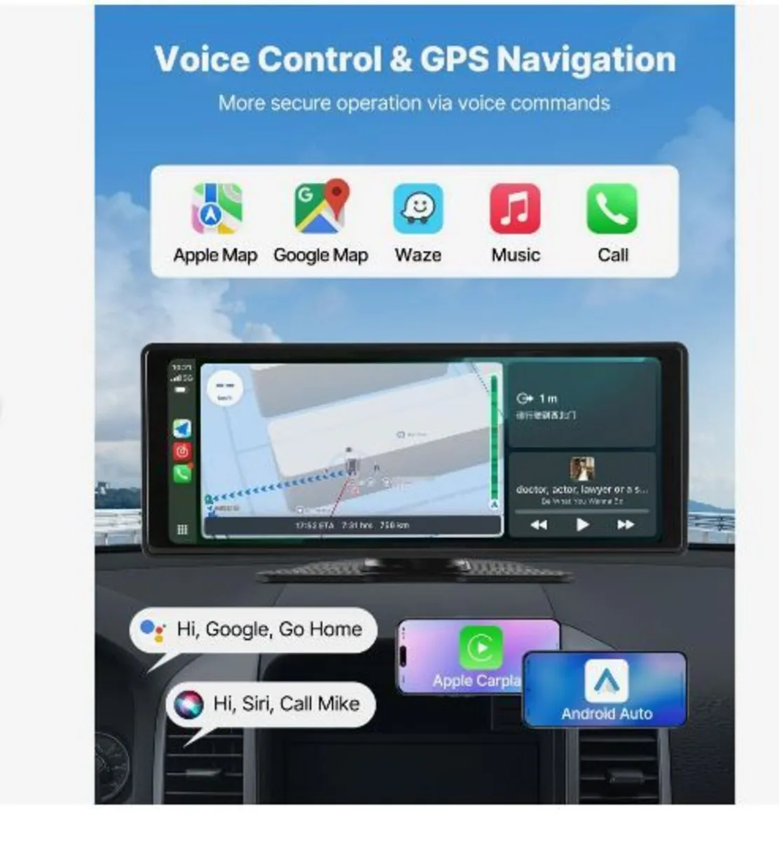 Wireless Car Stereo, 254 mm - Image 3