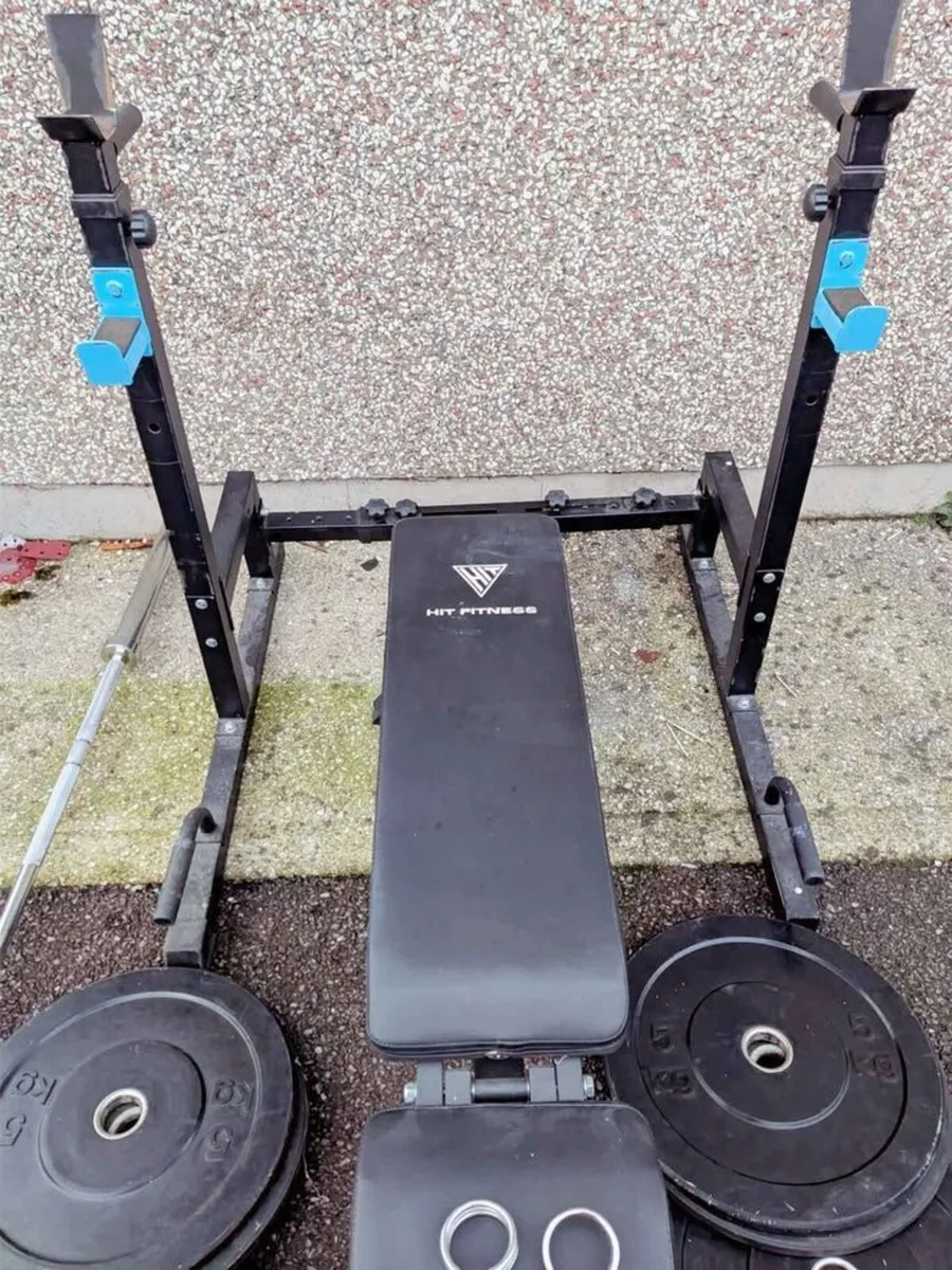 100KG OLYMPIC WEIGHT RACK BENCH BARBELL DUMBBELLS - Image 4