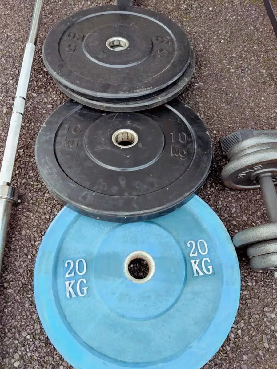 100KG OLYMPIC WEIGHT RACK BENCH BARBELL DUMBBELLS - Image 2