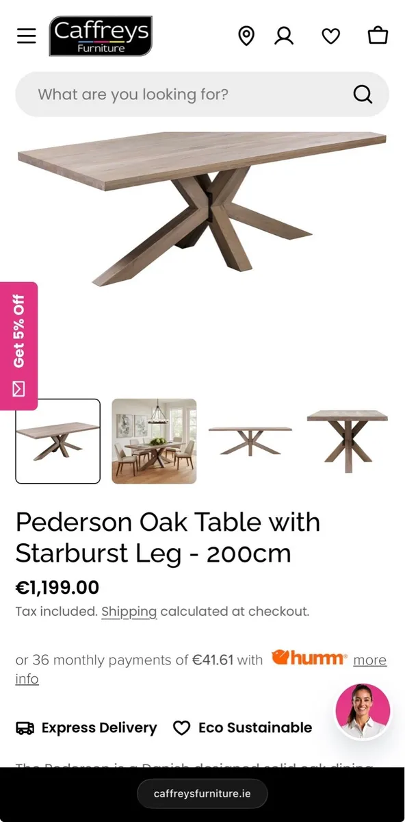 Scandinavian Oak Dining Table 200cm Ex Display - Image 2