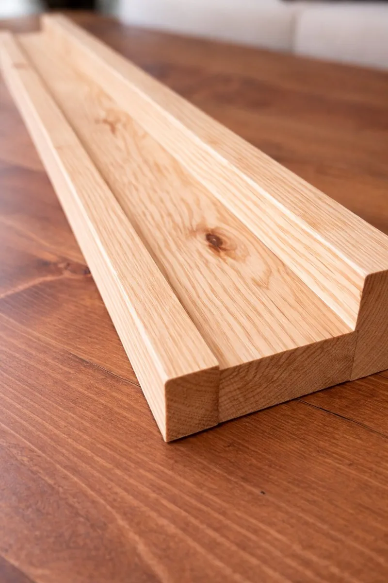 Handcrafted Solid Wood Picture Ledge Shelves - Image 2