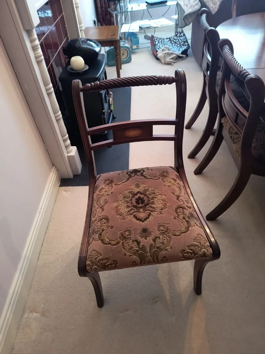 Vintage Solid Mahogany Dining Table and 8 Chairs - Image 3