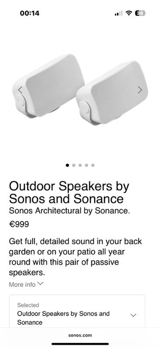 Sonos Solace Outdoor Speakers Brand New Never Used - Image 1