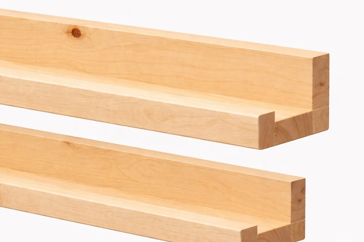 Handcrafted Solid Wood Picture Ledge Shelves - Image 3