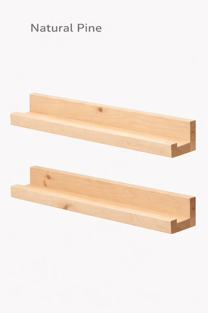Handcrafted Solid Wood Picture Ledge Shelves - Image 4