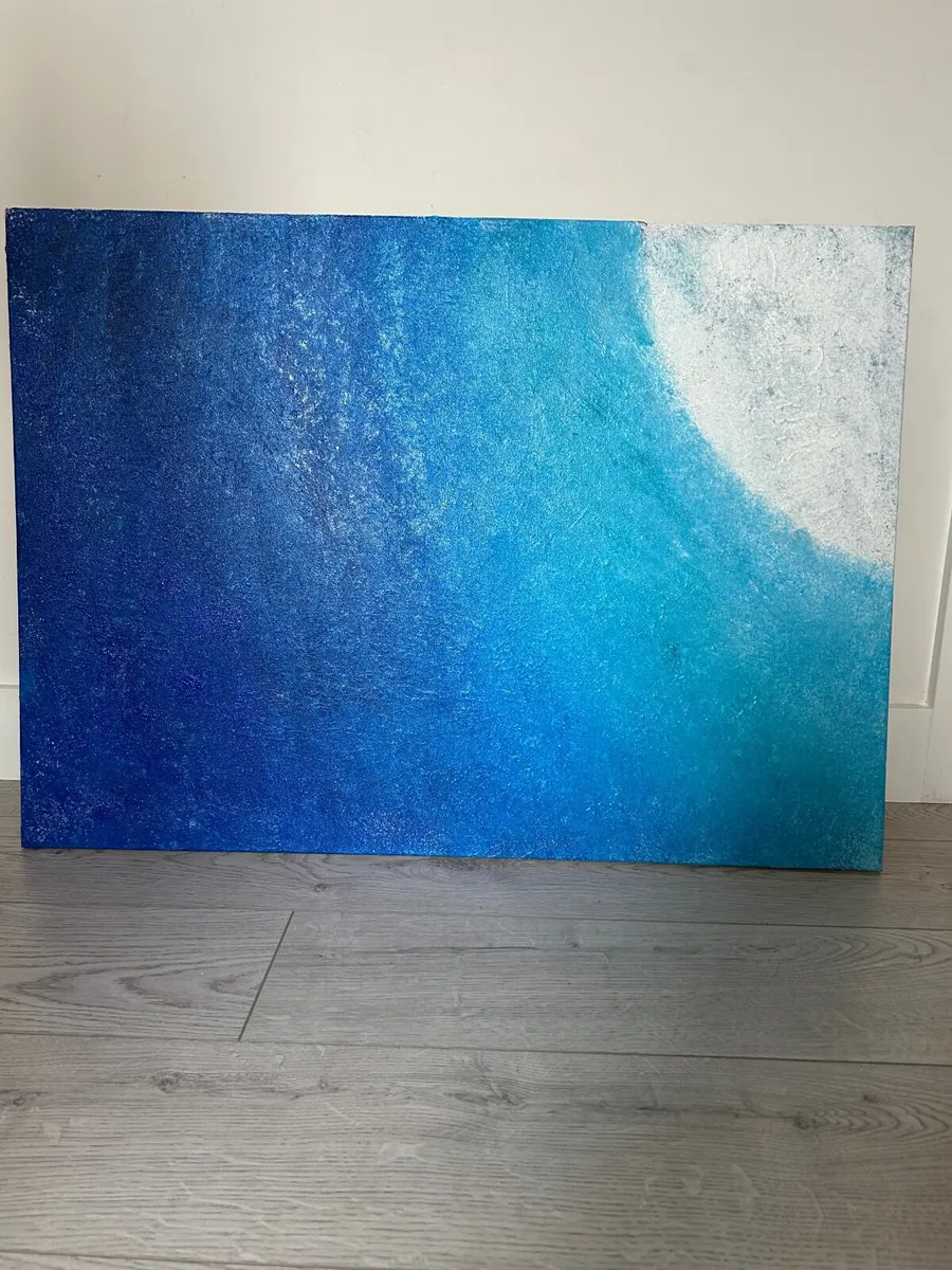 Large blue abstract painting - Image 3