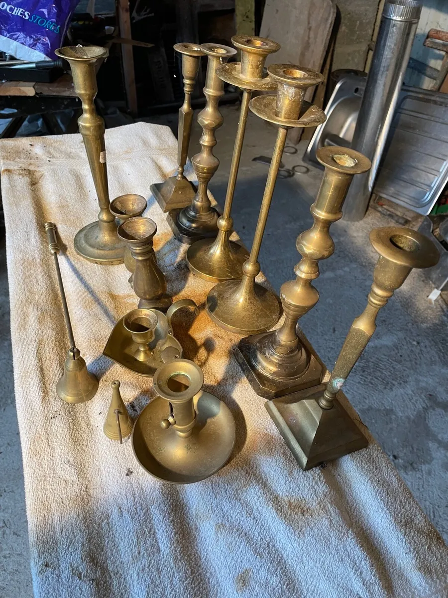Brass candle sticks - Image 1