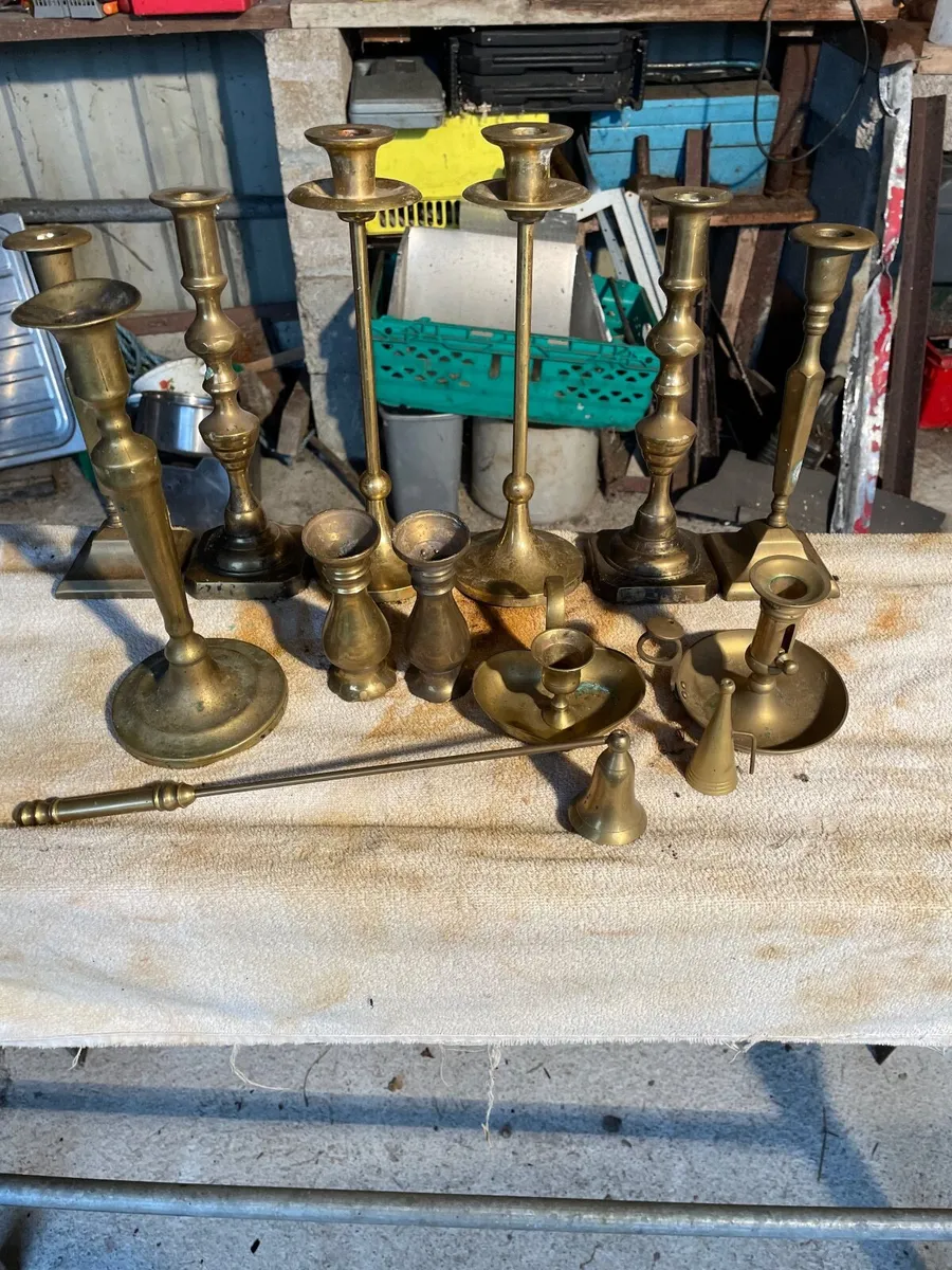 Brass candle sticks - Image 2
