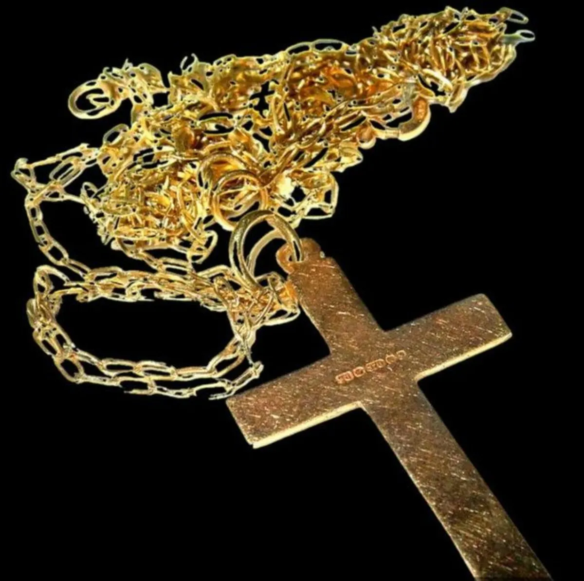 Vintage Hallmarked 9ct Cross & Chain - Image 2