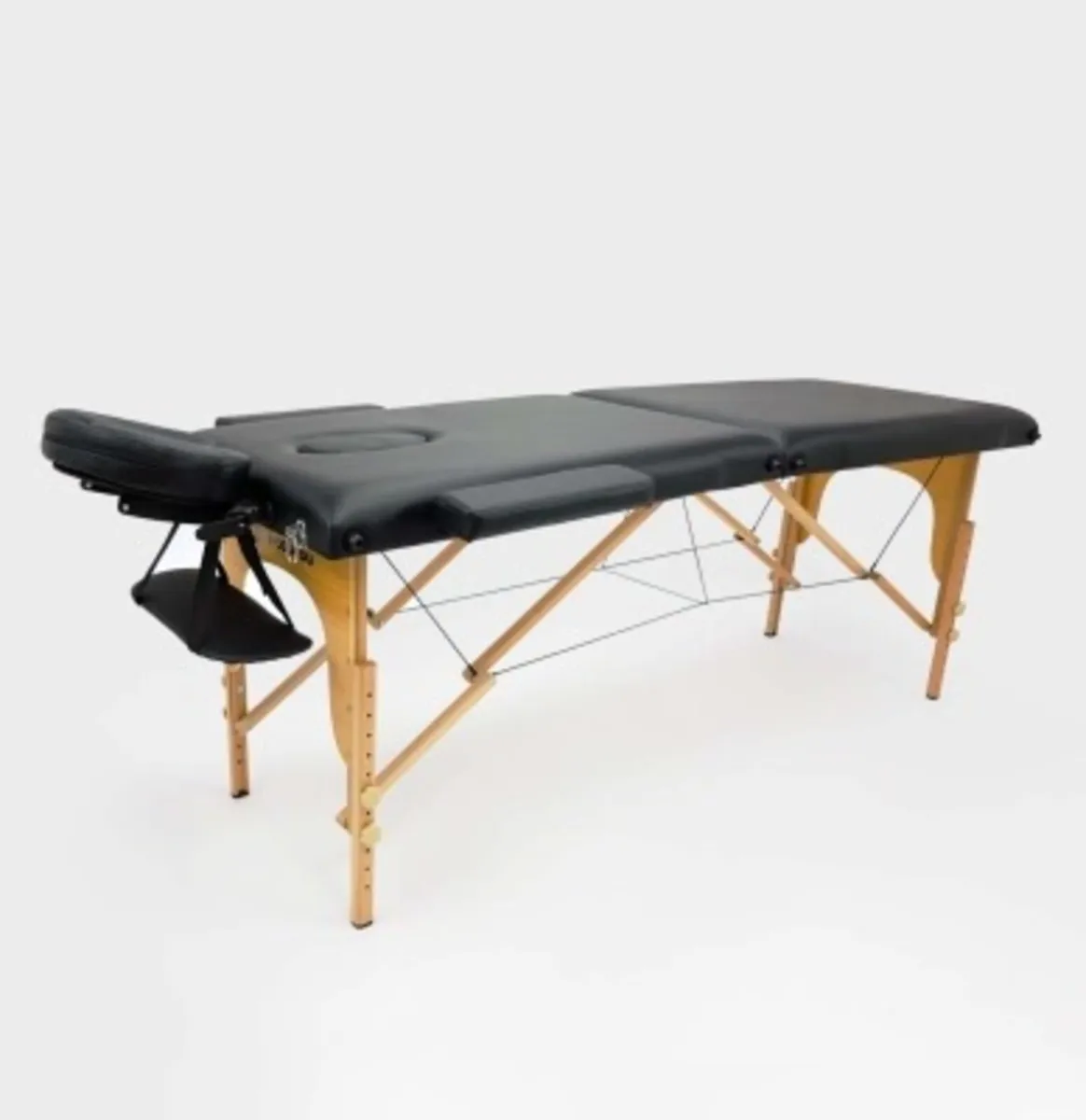 Portable massage bed. Two-piece. Black
