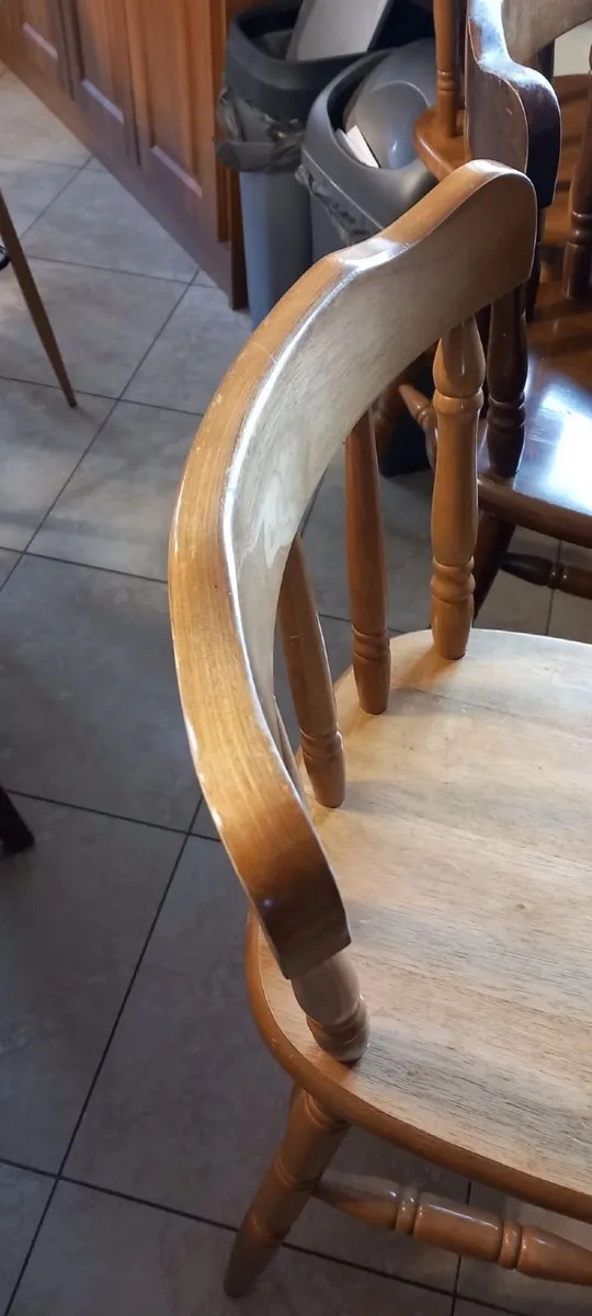 3 wooden bar stools - Image 2