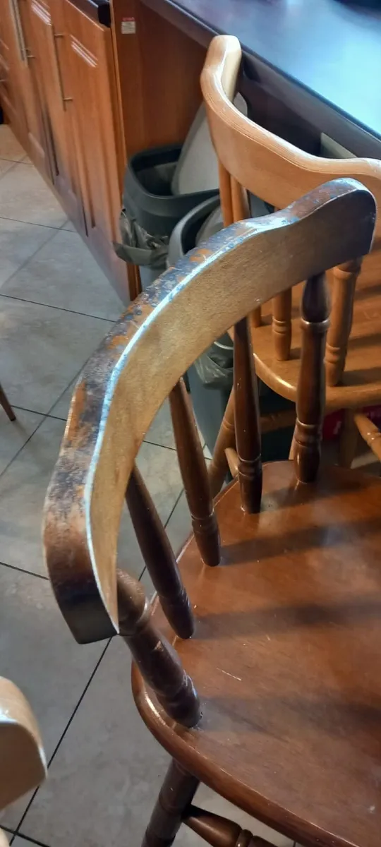 3 wooden bar stools - Image 3