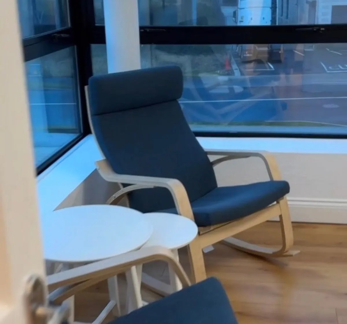 IKEA POANG Rocking Chairs - Birch Veneer/Dark Blue - Image 1