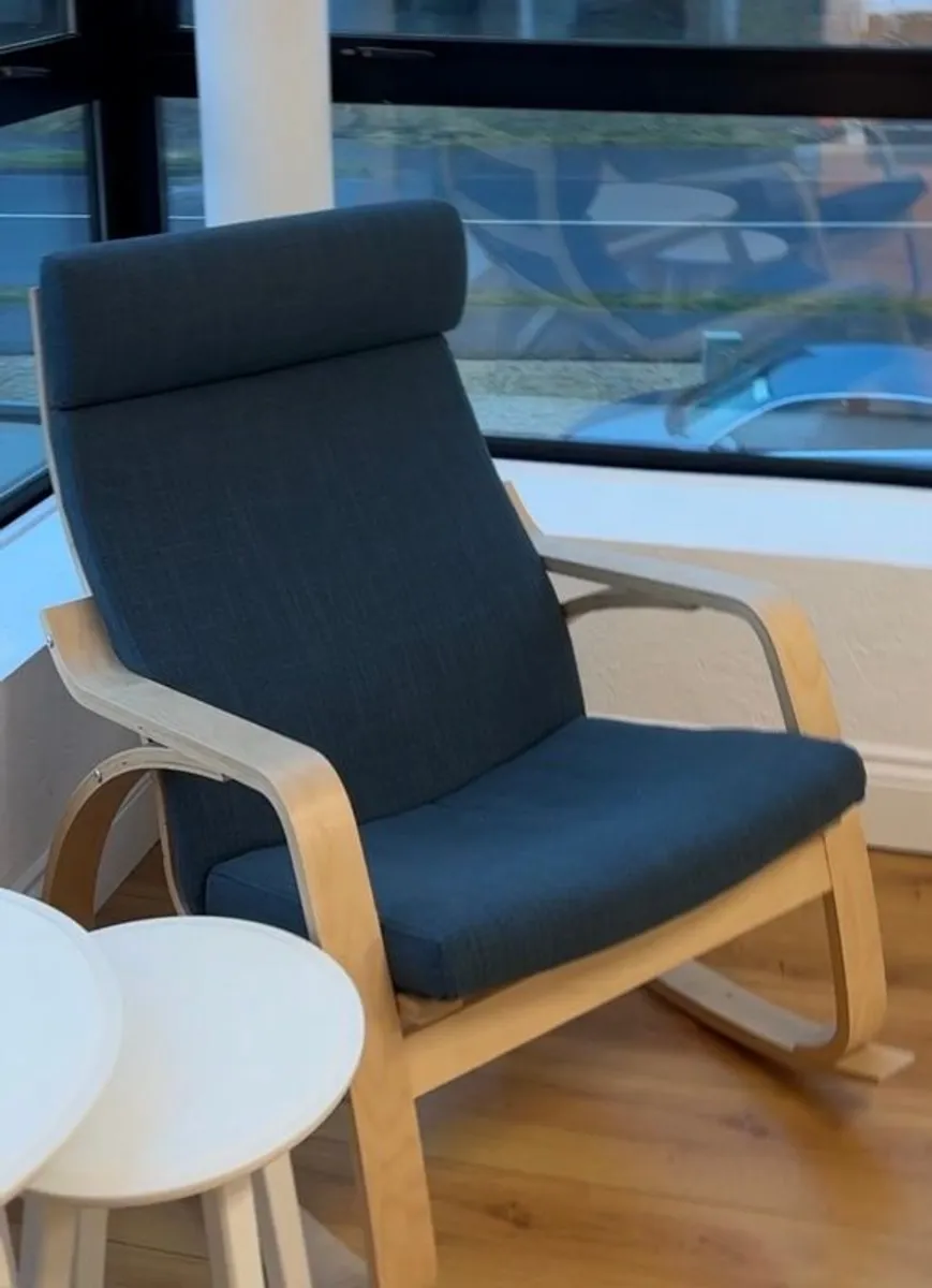 IKEA POANG Rocking Chairs - Birch Veneer/Dark Blue - Image 2