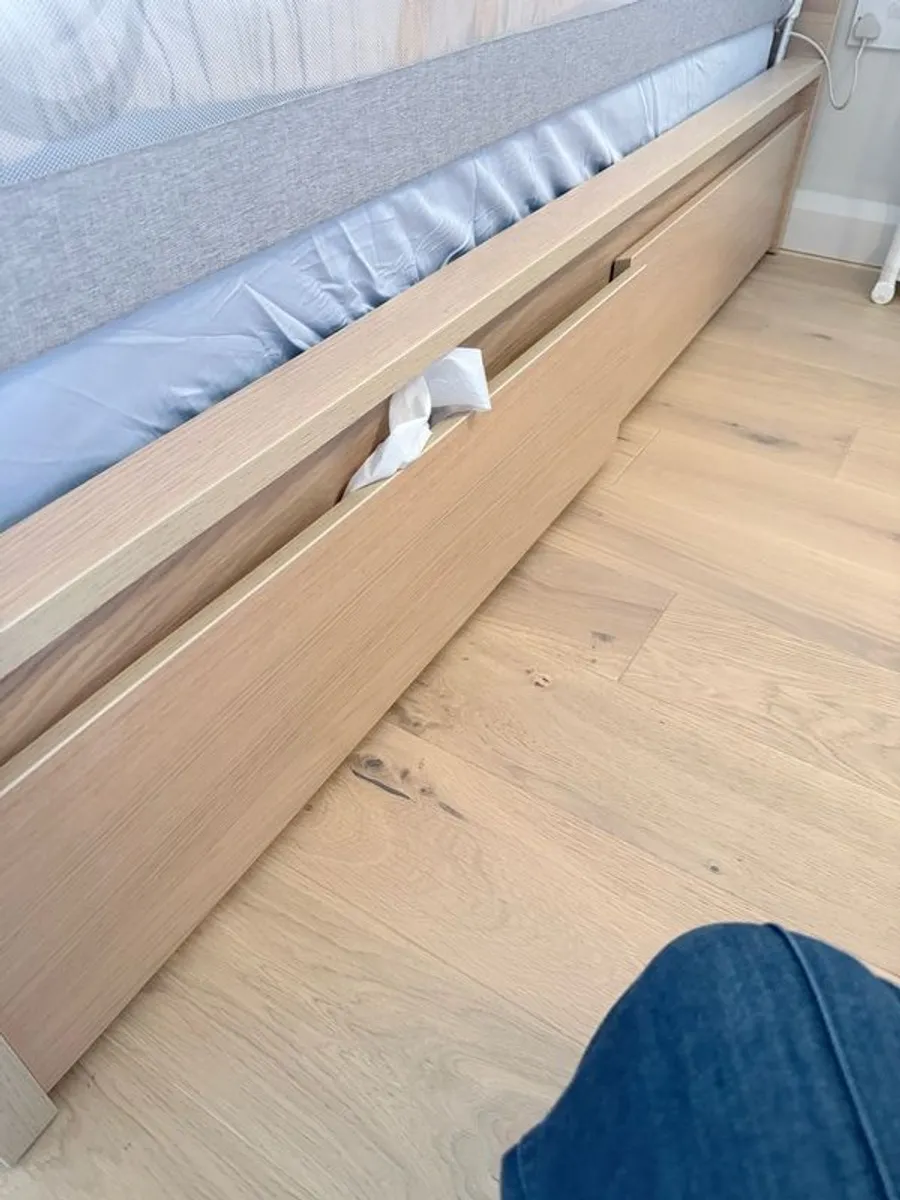 Malm bed storage boxes oak x4 - Image 3