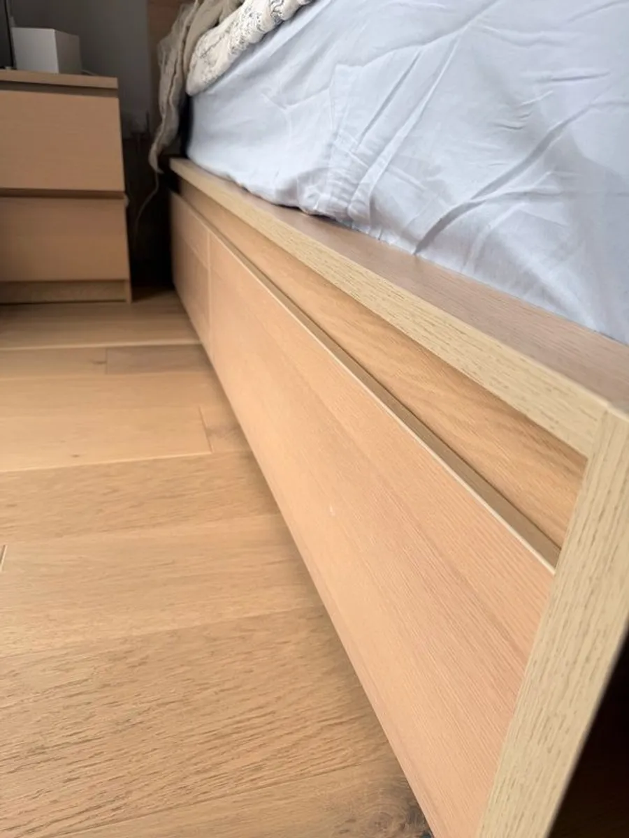 Malm bed storage boxes oak x4 - Image 2