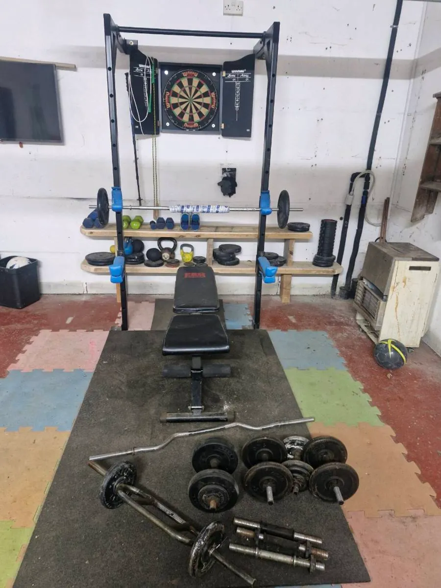 Weights and Bench Press/Squat/Pull-up rack - Image 1