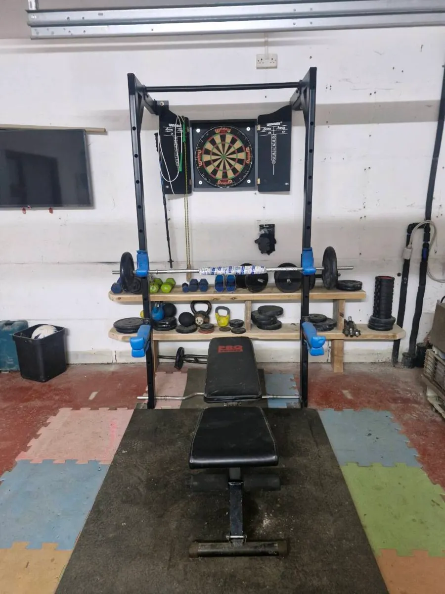 Weights and Bench Press/Squat/Pull-up rack - Image 2