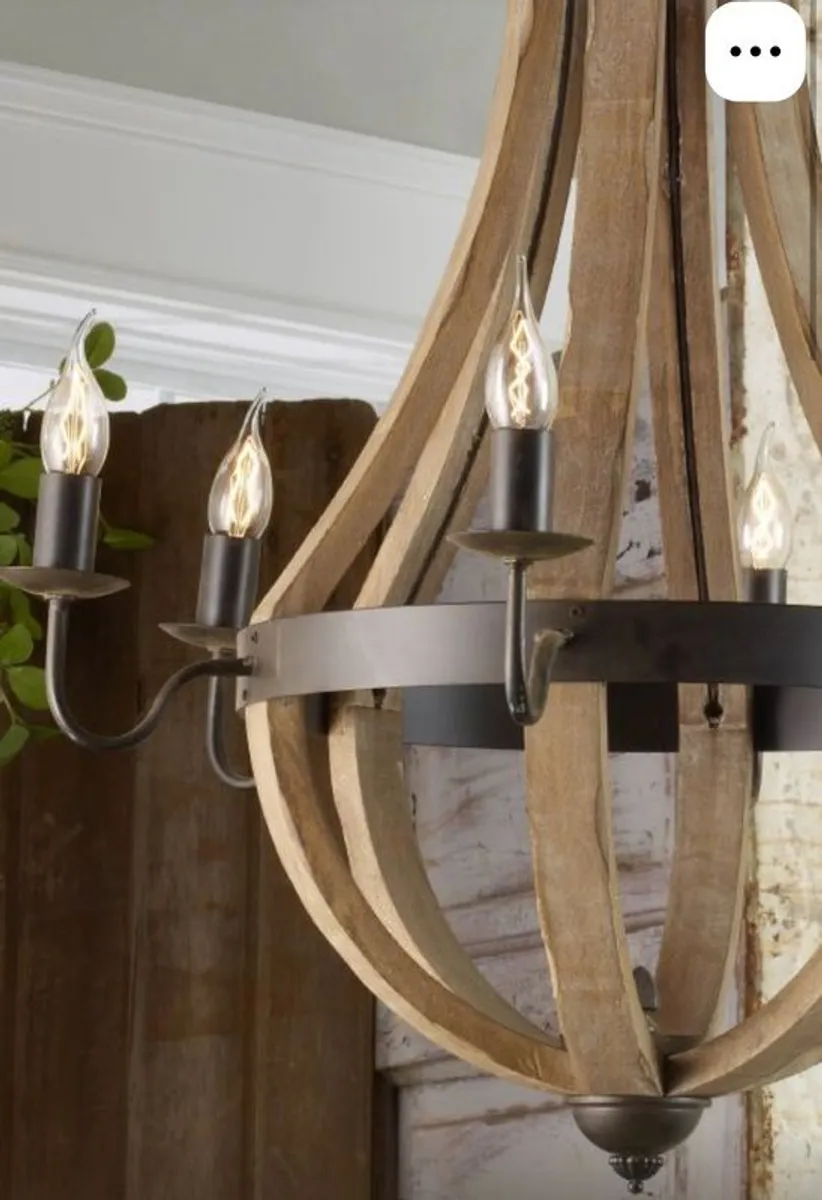X Large Modern Farmhouse style Wooden Chandelier - Image 1