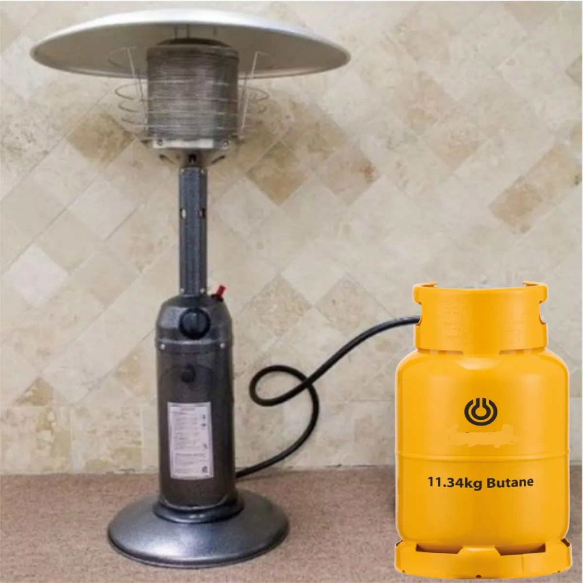 Tabletop Gas Patio Heater With Hose For Bottle Gas - Image 1