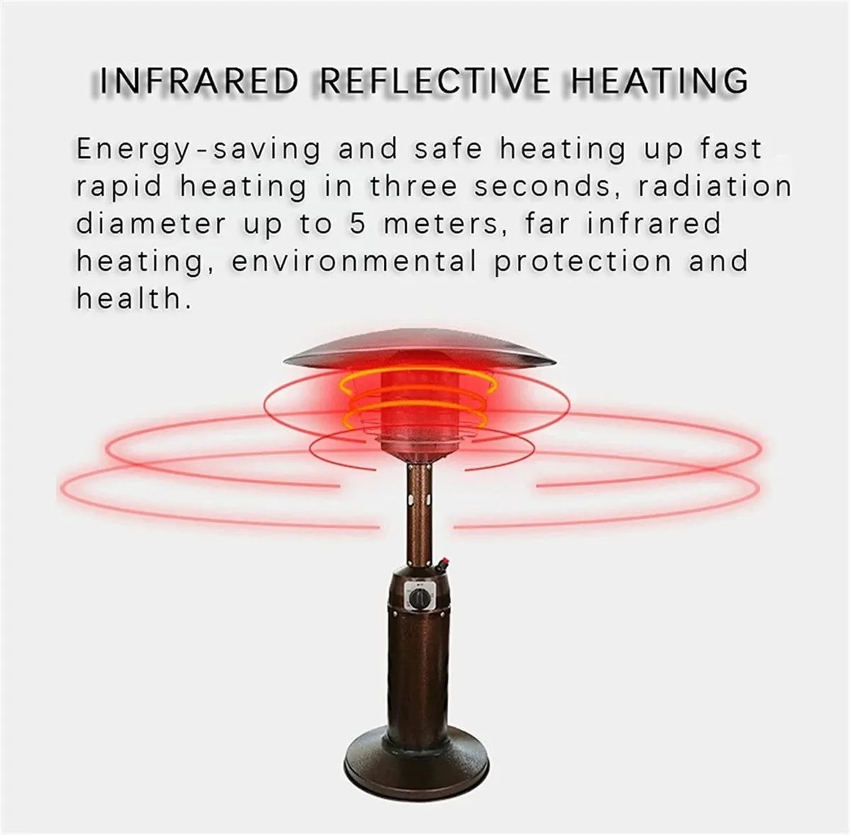 Tabletop Gas Patio Heater With Hose For Bottle Gas - Image 3