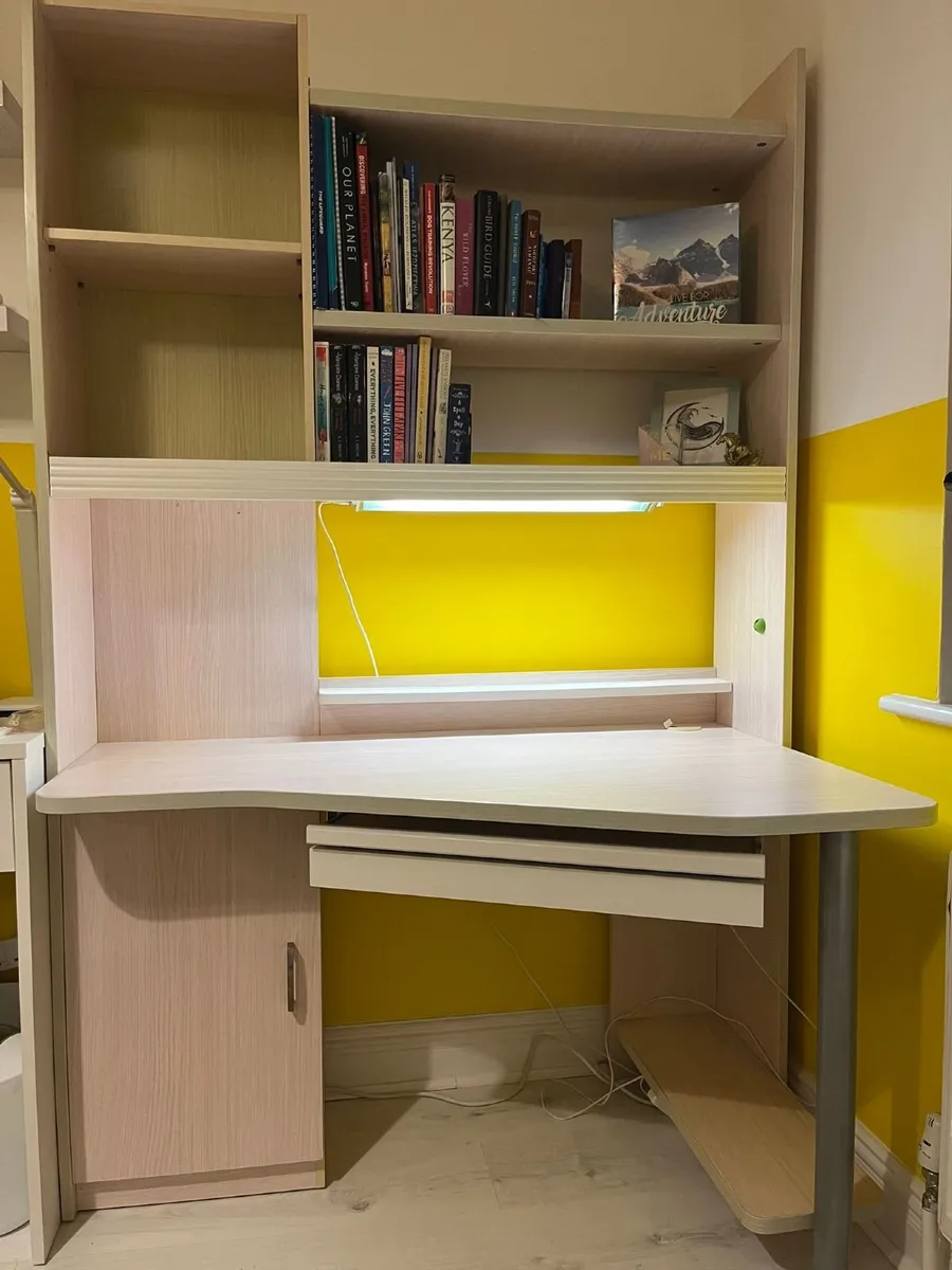 Bed, desk, shelving unit - Image 4