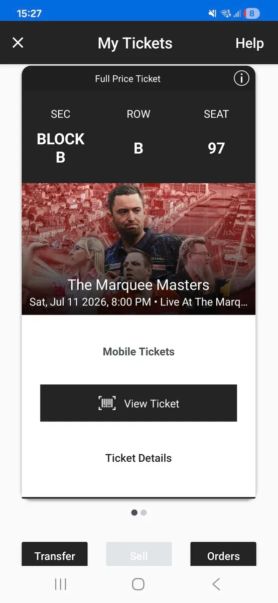 DARTS MASTERS TICKETS LIVE AT THE MARQUEE - Image 1