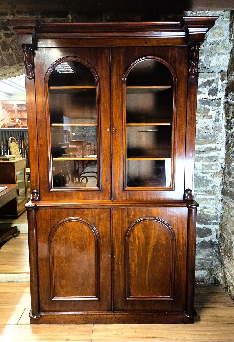 Large Irish Victorian Library Bookcase- Circa 1860 - Image 1