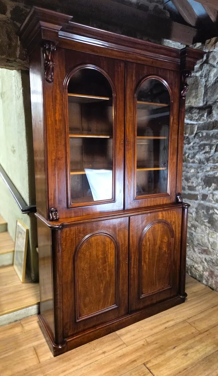 Large Irish Victorian Library Bookcase- Circa 1860 - Image 4