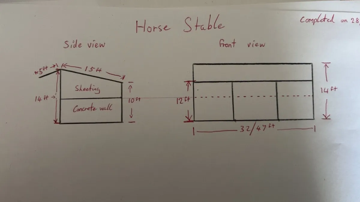 Shed kit / shed frame / horse stables - Image 2