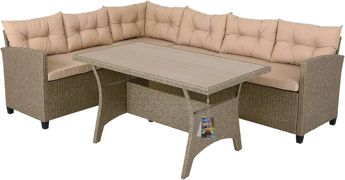 Reversible L Shaped Corner Garden Lounge Seating S - Image 1