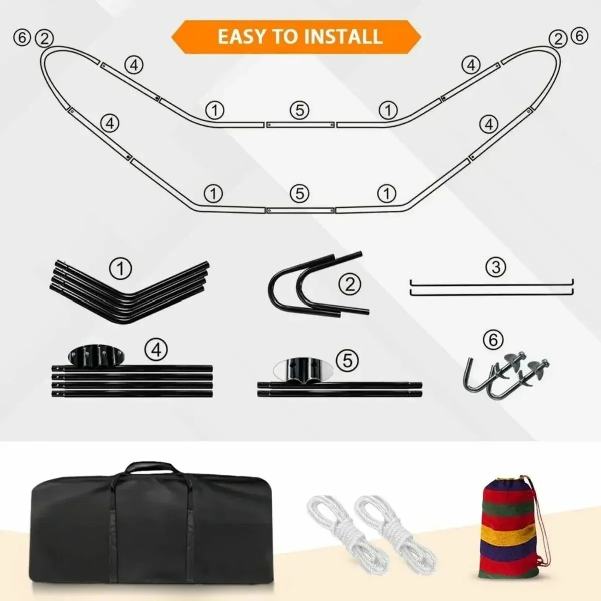 Hammock Stand Set Double Cotton Spreader Bars - Image 2