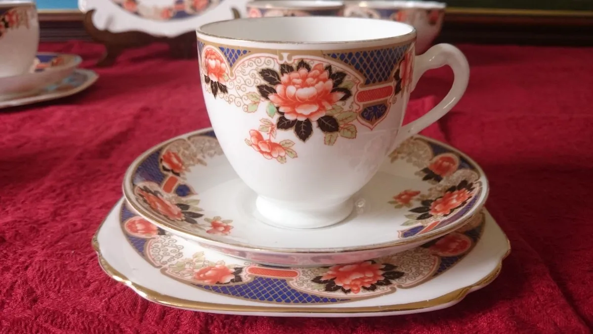 Vintage Plant Tuscan England Imari 15 Pc. Tea Set - Image 1