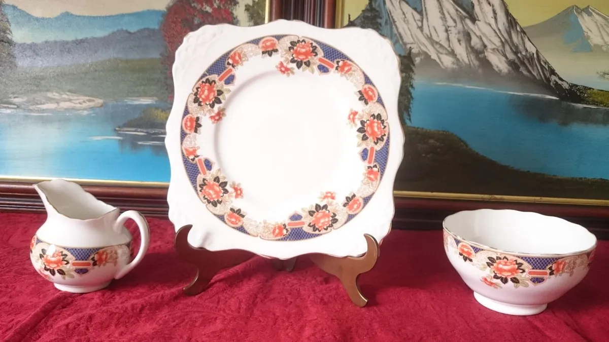 Vintage Plant Tuscan England Imari 15 Pc. Tea Set - Image 4