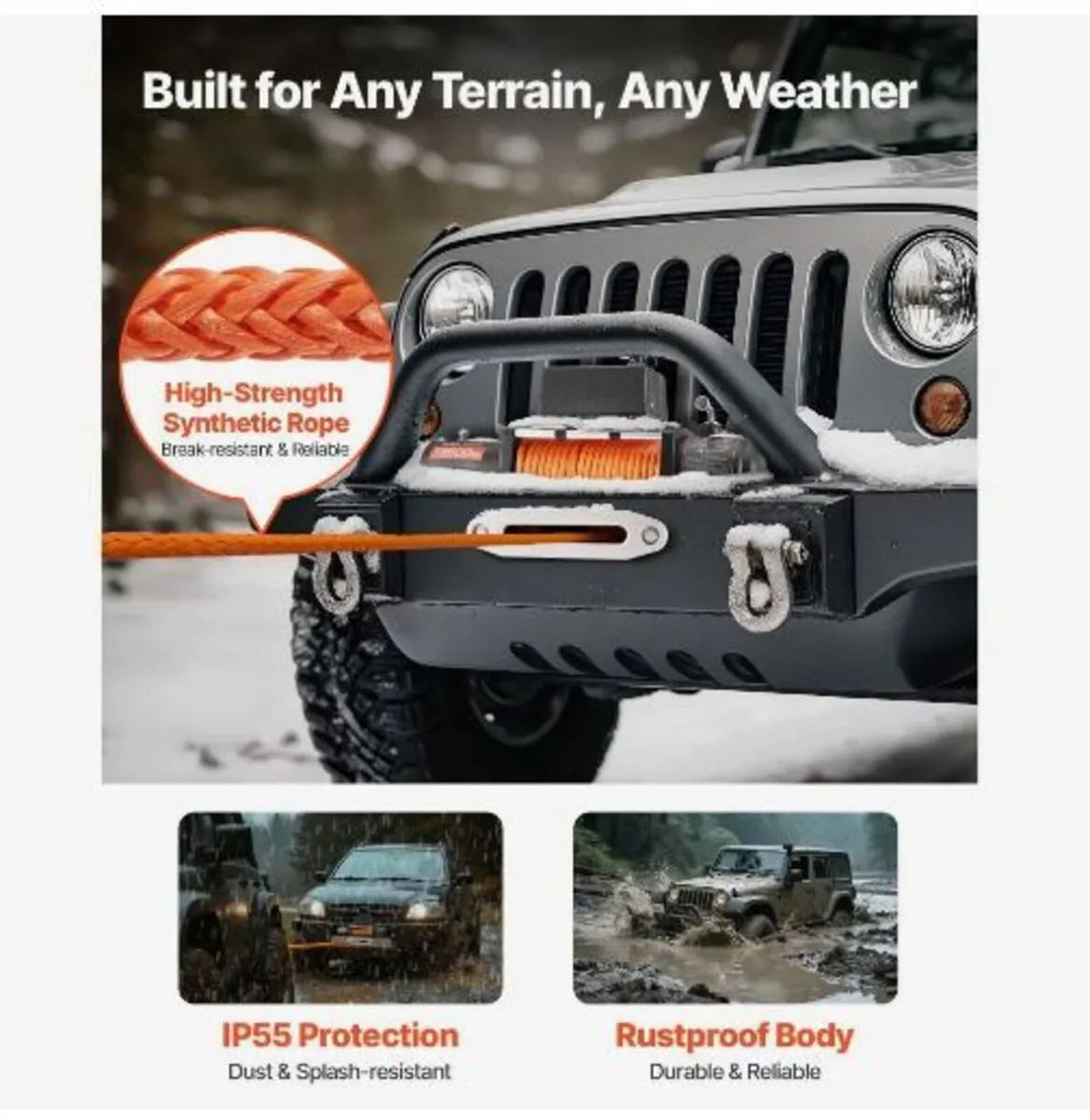 Electric Winch Truck 6123.5 kg Synthetic Rope - Image 2