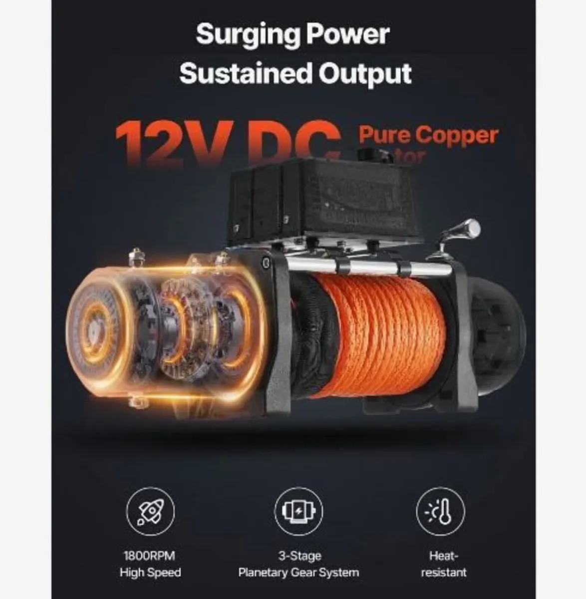 Electric Winch Truck 6123.5 kg Synthetic Rope - Image 4