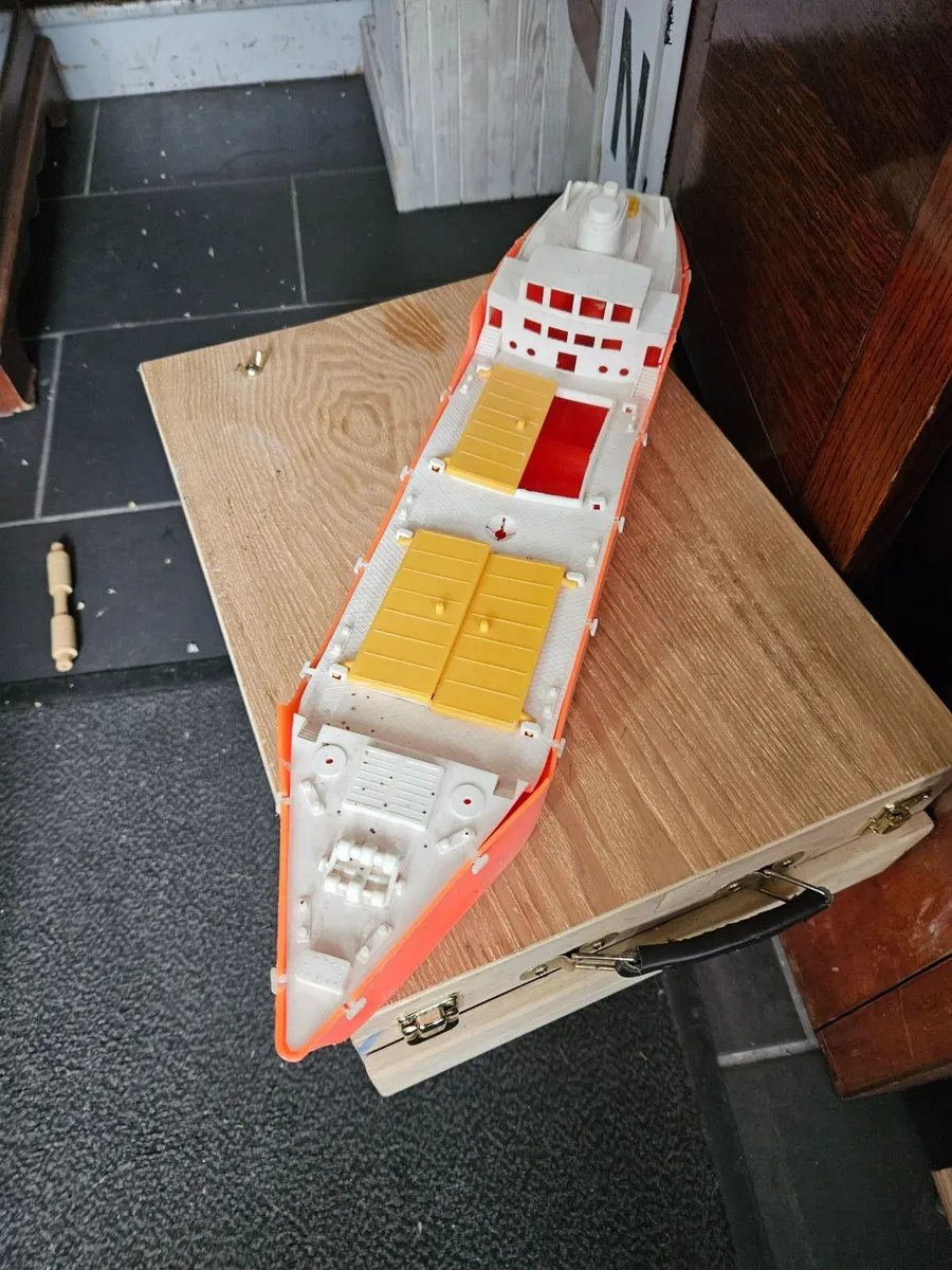 Vintage Retro 1970's Plastic Cargo Ship - Image 1